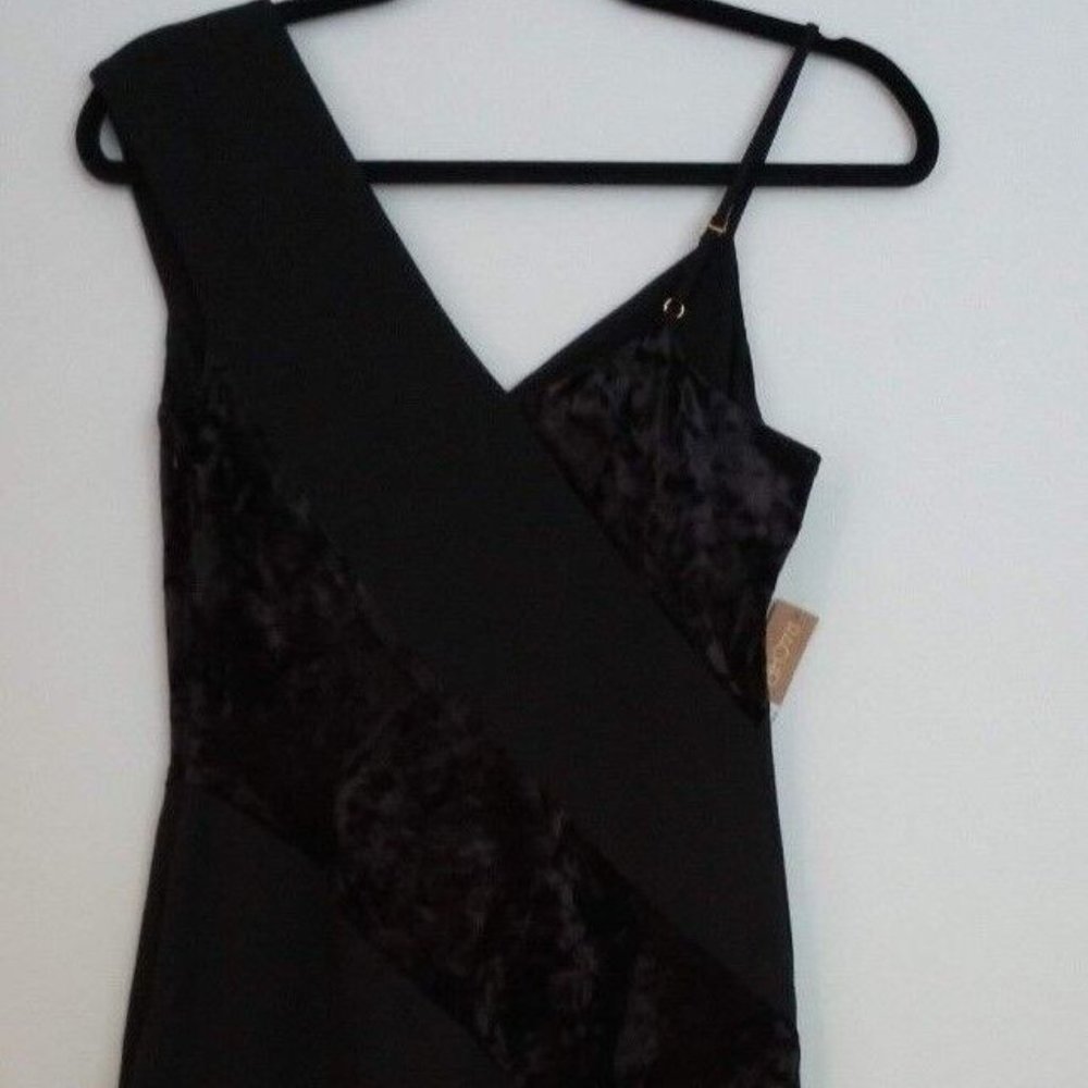 Rachel Roy Dress Womens Size 4 Asymmetrical Shoulder Panel One Shoulder Black